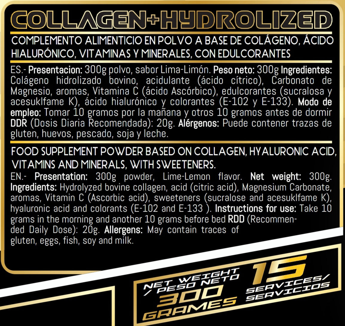 COLÁGENO HIDROLIZADO+ÁCIDO HIALURÓNICO+MAGENSIO+VITAMINA C