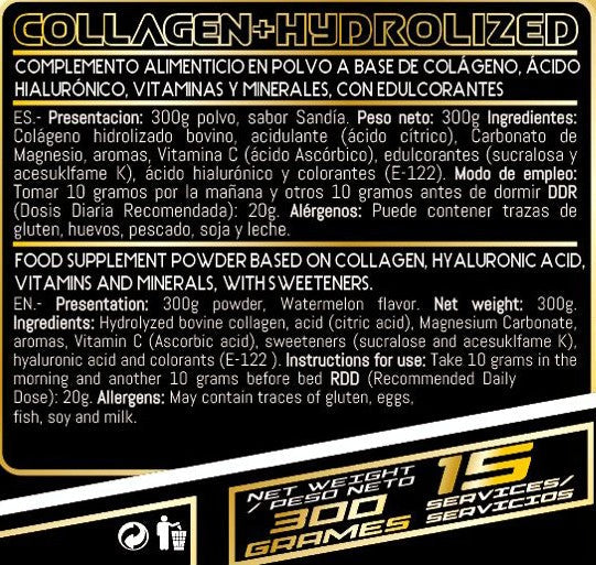 COLÁGENO HIDROLIZADO+ÁCIDO HIALURÓNICO+MAGENSIO+VITAMINA C